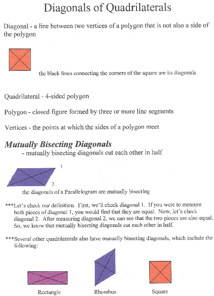 Diagonals Of Quadrilaterals Perpendicular Bisecting Or Both